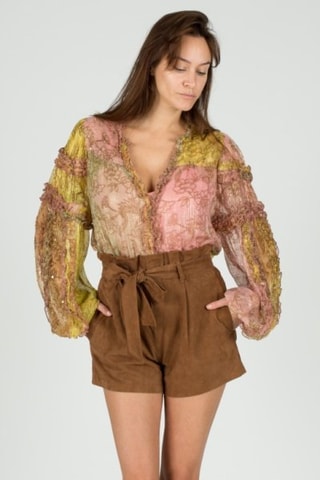 Blouse Lips - Marron