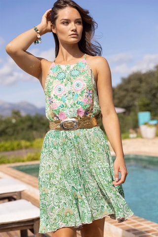 Robe patineuse Breezy - Bleu, vert et rose