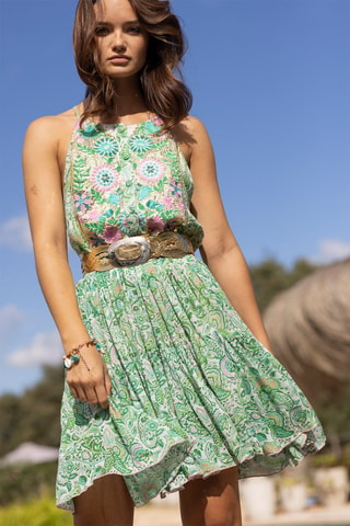 Robe patineuse Breezy - Bleu, vert et rose