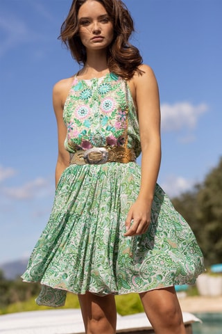 Robe patineuse Breezy - Bleu, vert et rose