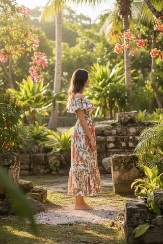 Robe midi Colombian Dreams - Blanc
