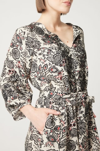 Robe longue Parisian Chic - Blanc et noir