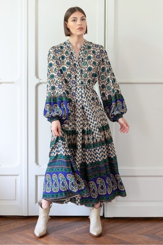 Robe longue Parisian Chic - Bleu