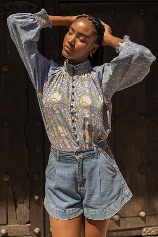 Blouse Colombian Dreams - Bleu