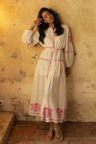 Robe longue Colombian Dreams - Rose