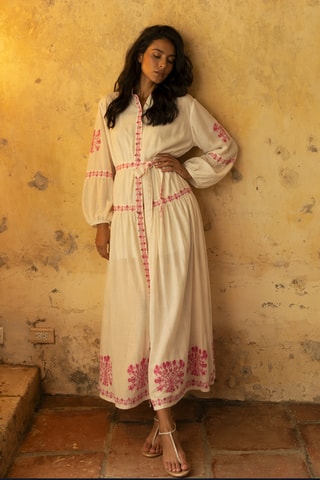 Robe longue Colombian Dreams - Rose