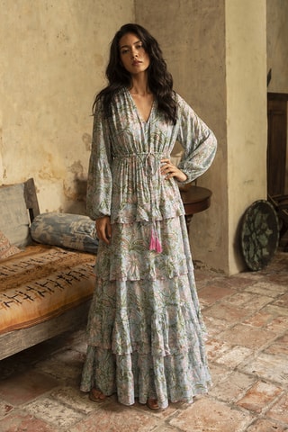 Robe longue Colombian Dreams - Bleu