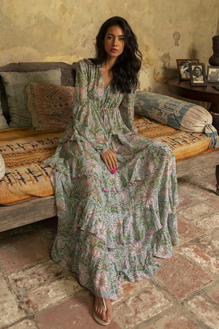 Robe longue Colombian Dreams - Bleu