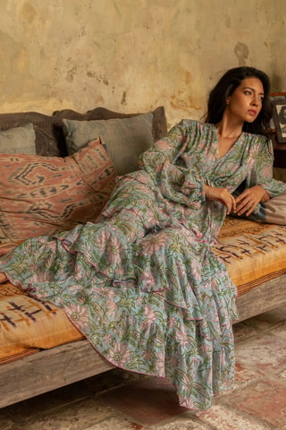 Robe longue Colombian Dreams - Bleu