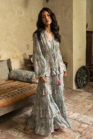 Robe longue Colombian Dreams - Bleu