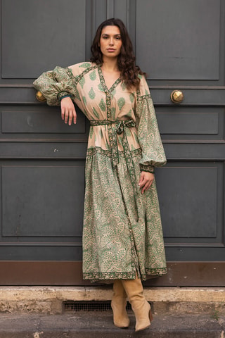 Robe longue Parisian Chic - Vert