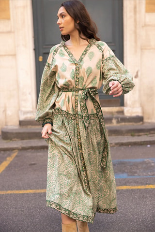 Robe longue Parisian Chic - Vert