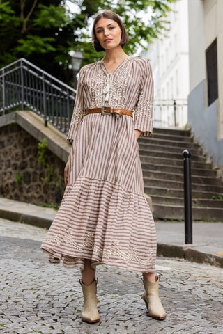 Robe longue Parisian Chic - Beige