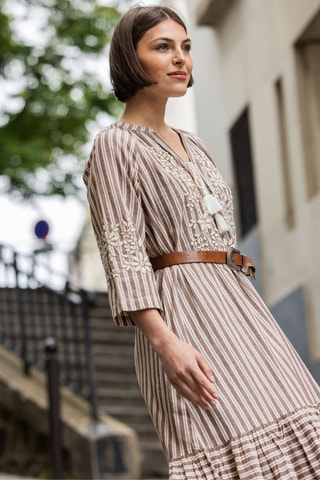 Robe longue Parisian Chic - Beige