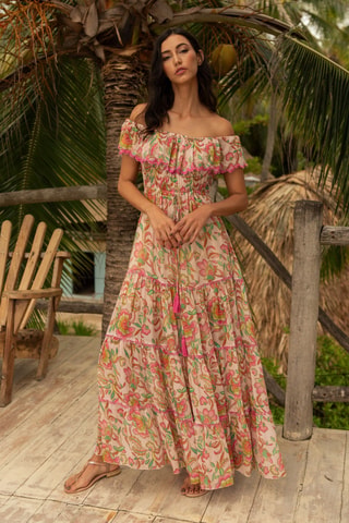 Robe longue Colombian Dreams - Rose