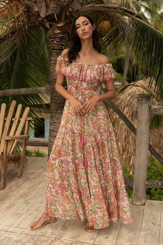 Robe longue Colombian Dreams - Rose