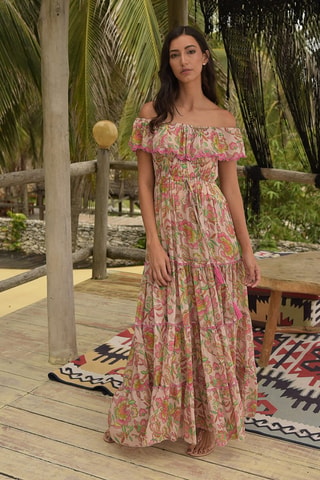 Robe longue Colombian Dreams - Rose