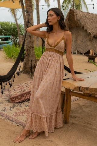 Robe longue Colombian Dreams - Rose