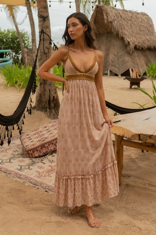 Robe longue Colombian Dreams - Rose