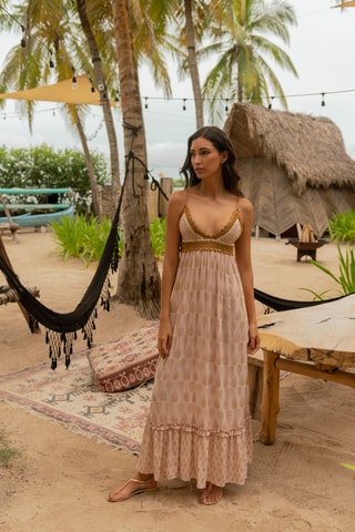 Robe longue Colombian Dreams - Rose