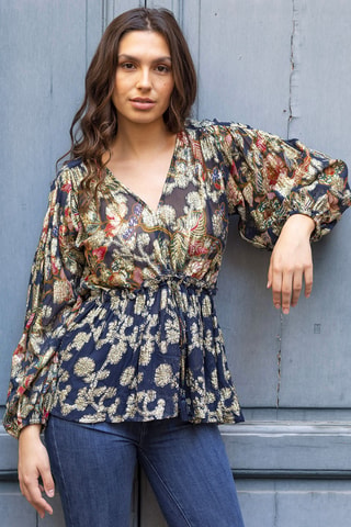 Blouse Parisian Chic - Bleu marine