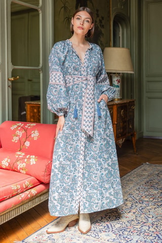 Robe longue Parisian Chic - Bleu