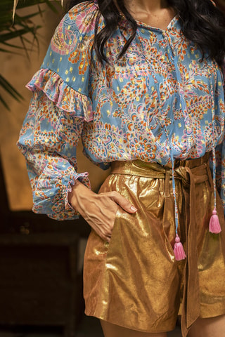 Blouse Colombian Dreams - Bleu