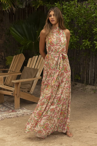 Robe longue Colombian Dreams - Rose