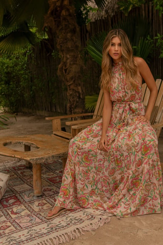 Robe longue Colombian Dreams - Rose