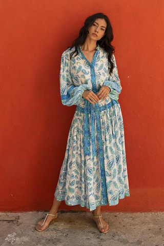 Robe longue Colombian Dreams - Bleu