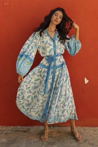 Robe longue Colombian Dreams - Bleu