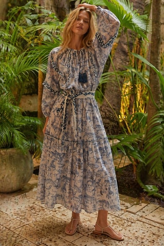 Robe longue Colombian Dreams - Bleu