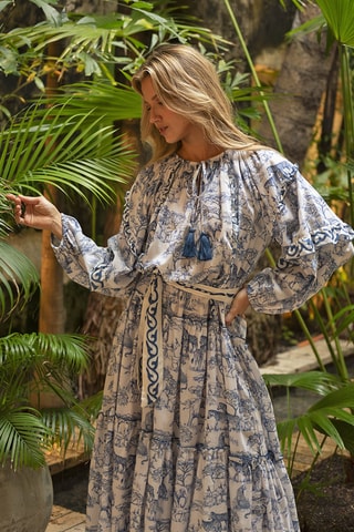 Robe longue Colombian Dreams - Bleu
