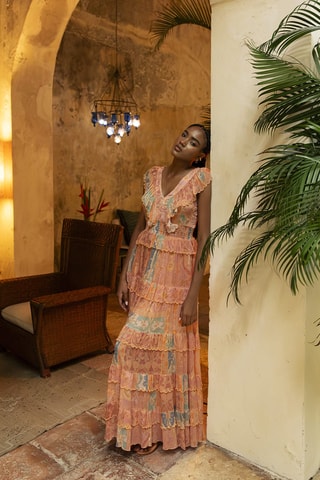 Robe longue Colombian Dreams - Beige