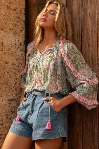 Blouse Colombian Dreams - Bleu