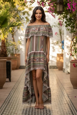 Robe longue Colombian Dreams - Beige