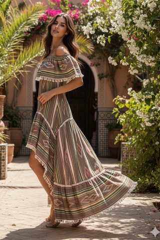 Robe longue Colombian Dreams - Beige