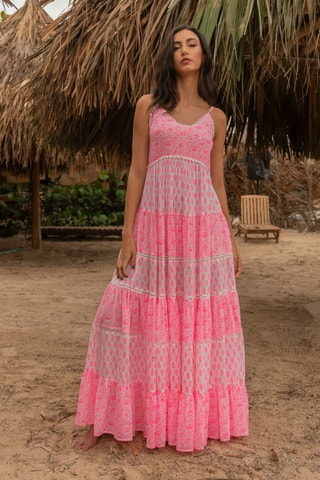 Robe longue Colombian Dreams - Rose