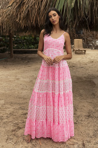 Robe longue Colombian Dreams - Rose