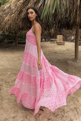 Robe longue Colombian Dreams - Rose