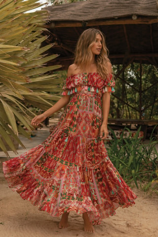 Robe longue Colombian Dreams - Multicolore