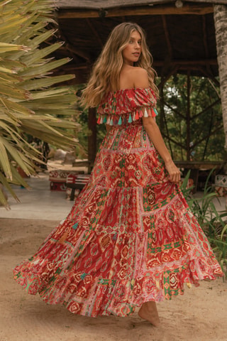 Robe longue Colombian Dreams - Multicolore