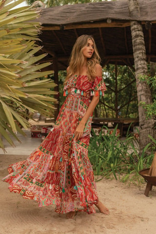 Robe longue Colombian Dreams - Multicolore