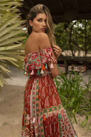 Robe longue Colombian Dreams - Multicolore
