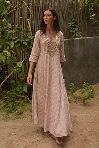 Robe longue Colombian Dreams - Rose