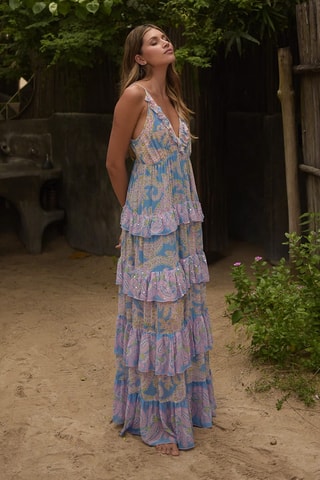Robe longue Colombian Dreams - Bleu