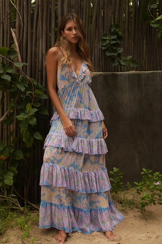 Robe longue Colombian Dreams - Bleu