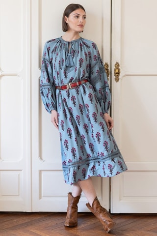 Robe longue Parisian Chic - Bleu
