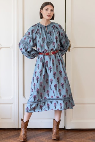 Robe longue Parisian Chic - Bleu