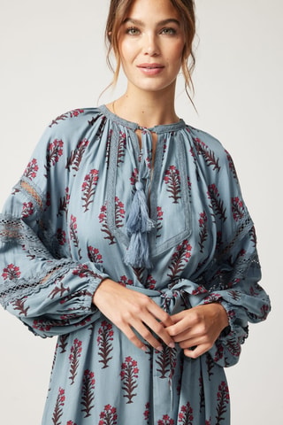 Robe longue Parisian Chic - Bleu